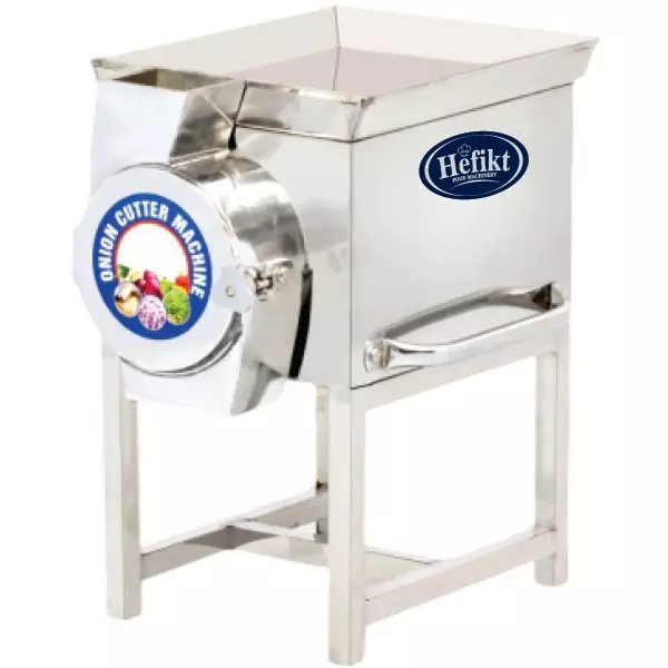 Hefikt Food Machinery Onion Cutting (Chopping) Machine 30-40 Kg/Hour Capacity 1 HP Power Stainless Steel Material
