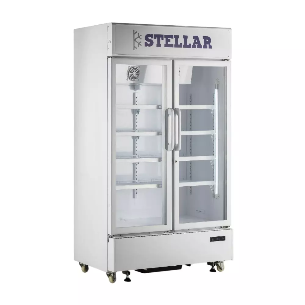 Stellar Two Door Visi Cooler with Canopy 900 L Capacity 1200 x 600 x 2000 mm Size, VC 900