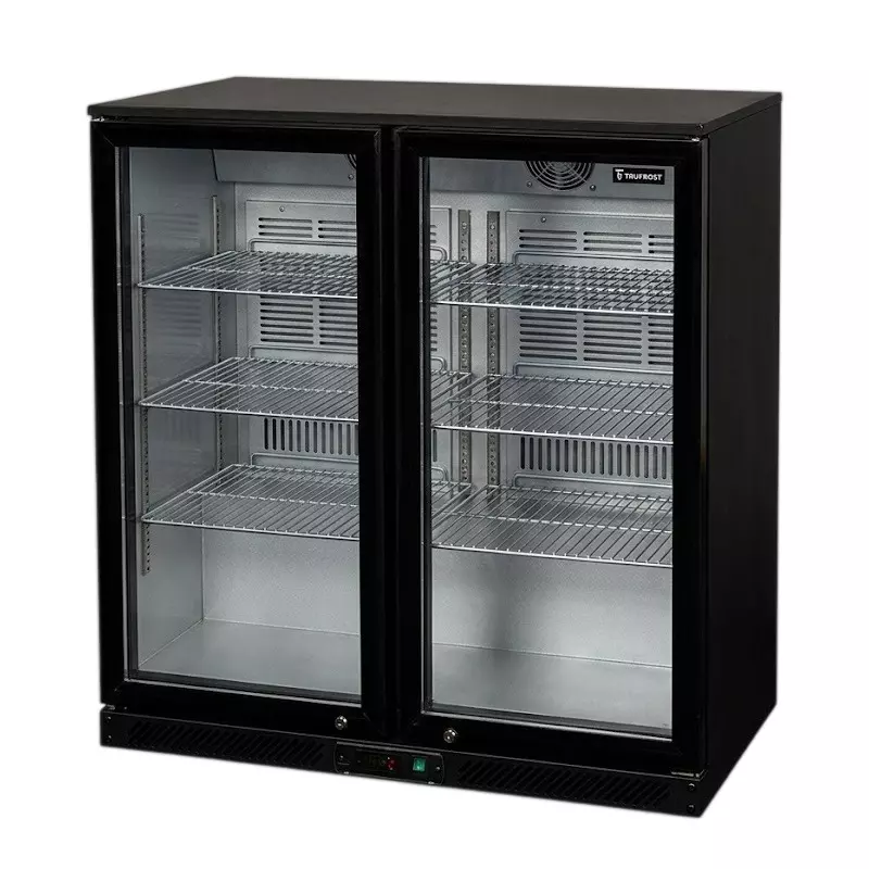 Trufrost 220 L Total Capacity Double Door Back Bar with Elegant Black Interiors 280 W Input Power and 2°C to 8°C Temperature Range, BBB-200