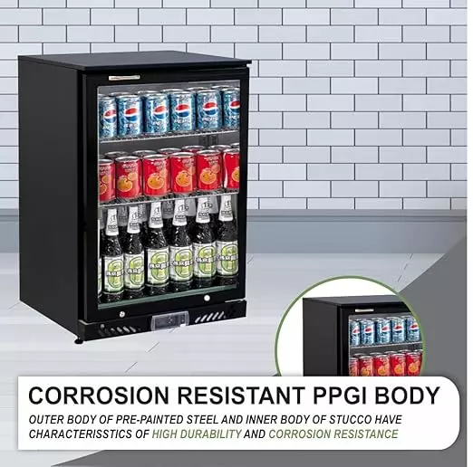 ROCKWELL 149L Back Bar Cooler, Digital Temperature Display, Heavy Duty Design, BB120C (Black)
