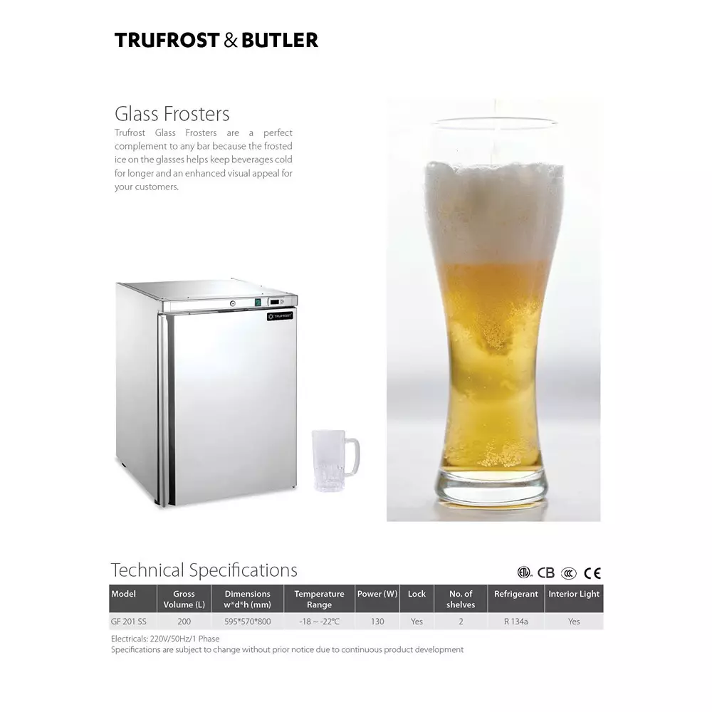 Trufrost 200 L Glass Froster, GF 201 SS