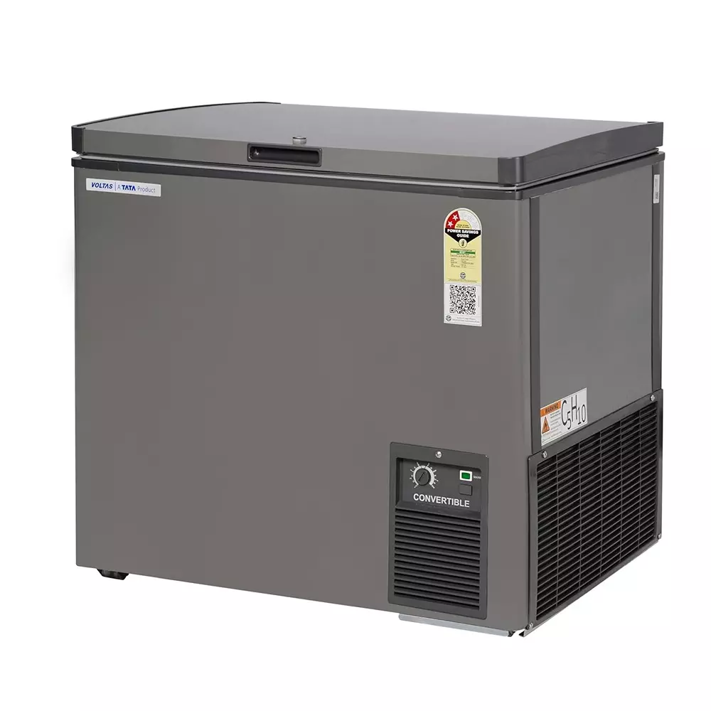 VOLTAS 196 L Single Door Grey Hard Top Convertible Deep Freezer, CVF205 SA2-P-PL