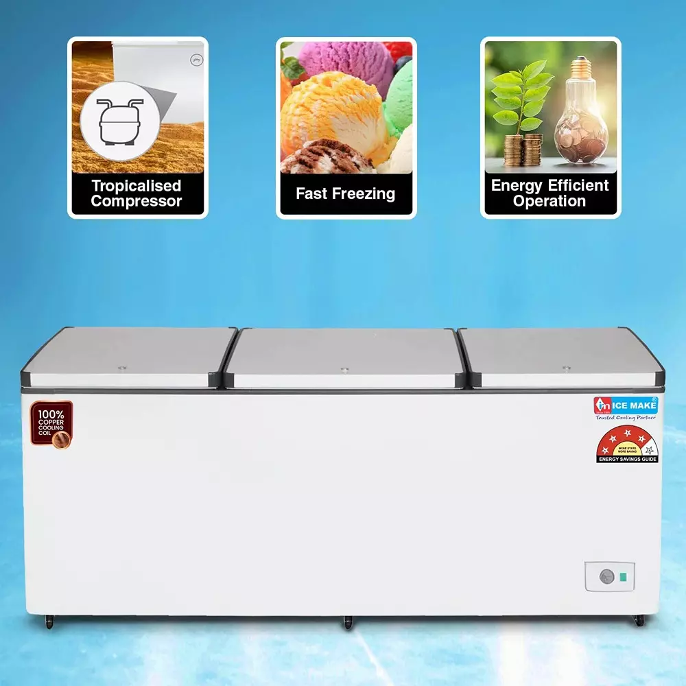 ICE MAKE Hard Top Deep Freezer 600 L Three Door Convertible, IHT650 TD