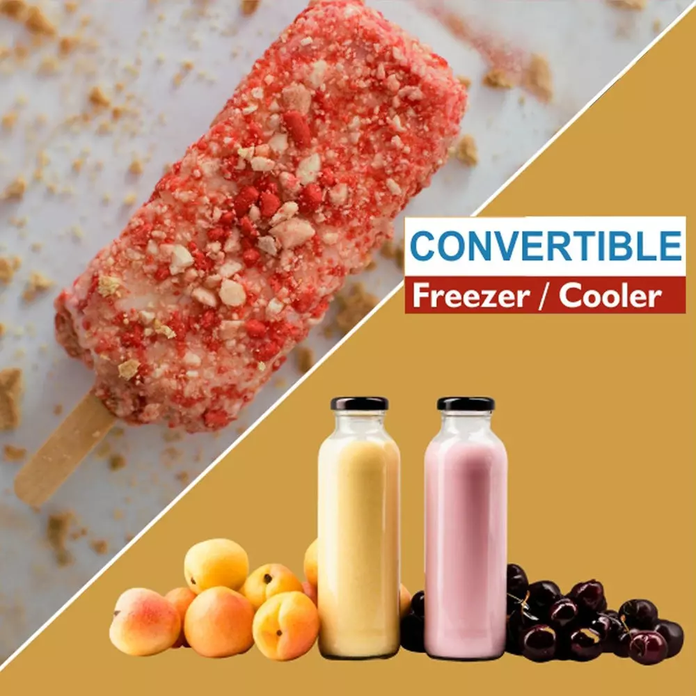 ICE MAKE Hard Top 2 in 1 Deep Freezer and Cooler 172 & 208 L Double Door Convertible, IFC425 DD