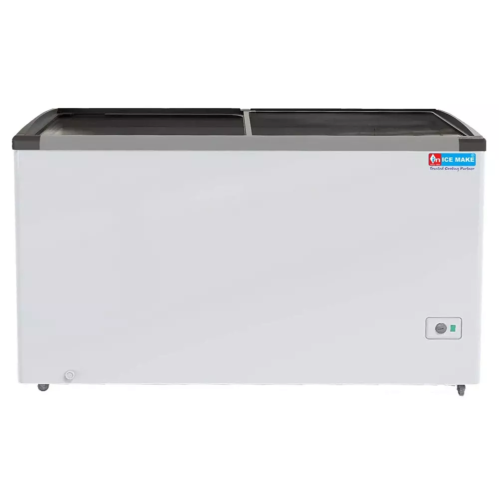 ICE MAKE Glass Top Deep Freezer 440 L Double Door Convertible, IGT450