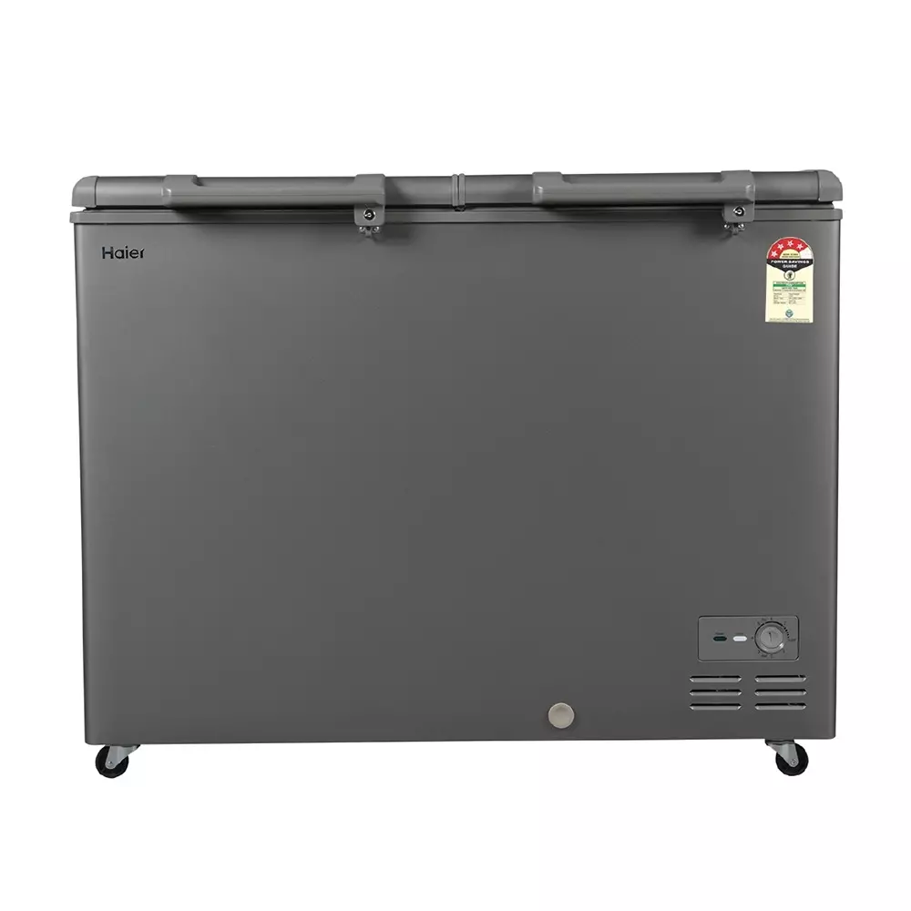 Haier Titanium Series 335 L Double Door Robust Convertible Deep Freezer Titanium Grey, HFC-335DET4