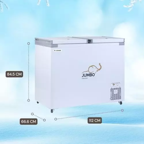 Rockwell 295 L Double Doors Convertible Jumbo Hard Top Deep Freezer White, SFR350DD3S-O