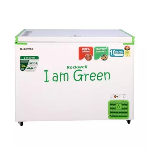 Rockwell 280 L Single Door Convertible Green Deep Freezer White, GFR350SDUC