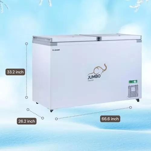 Rockwell 485 L Double Doors Convertible Jumbo Deep Freezer White, SFR550DDU