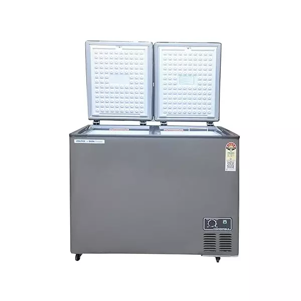 voltas-303-l-hard-top-deep-freezer-convertible-double-door-grey-cvf321da5-w-gw