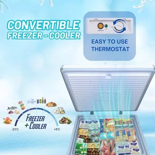 ROCKWELL 200 L Single Door Convertible Deep Freezer, SFR250SDU