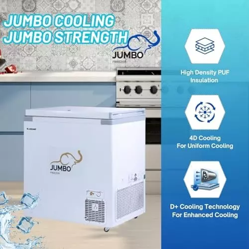 ROCKWELL 200 L Single Door Convertible Deep Freezer, SFR250SDU