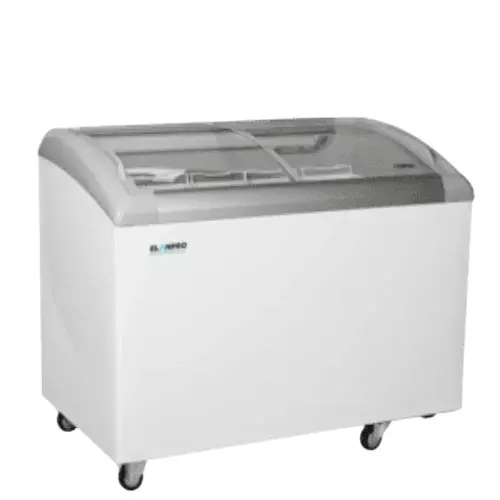 Elanpro Non-Convertible Curved Glass Top Freezer Capacity 255 L and Double Door, EKG 310DLG
