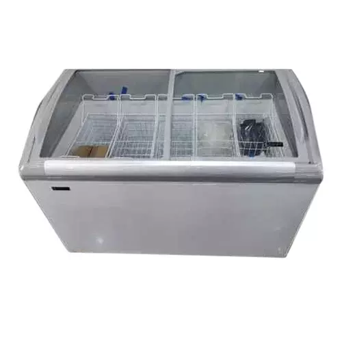Elanpro Non-Convertible Curved Glass Top Freezer Capacity 255 L and Double Door, EKG 310DLG