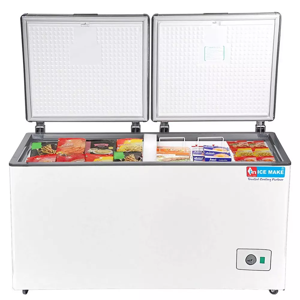 ICE MAKE Hard 2 in 1 Top Deep Freezer and Cooler 230 & 265 L Double Door Convertible, IFC525 DD