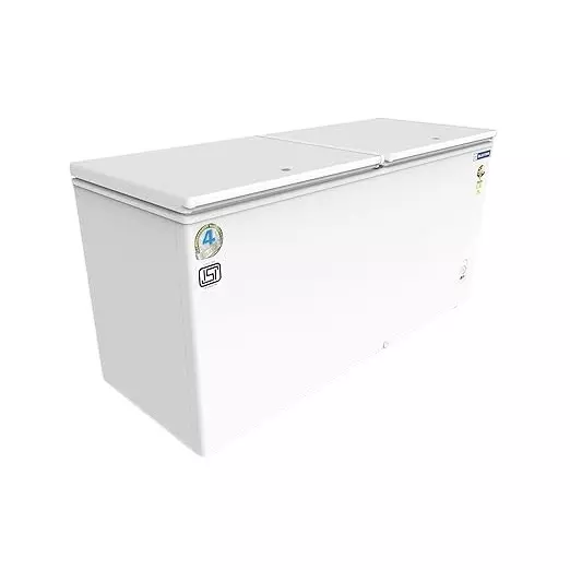 Blue Star 401 L Hard Top Deep Freezer Double Door Convertible Technology White Color with Heavy Duty Castors, CF3-400MPW