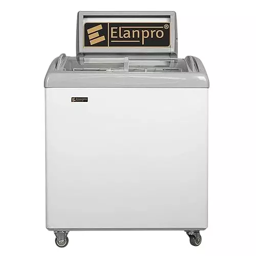 Elanpro Non-Convertible Curved Glass Top Freezer Capacity 169 L and Double Door, EKG 215DLG