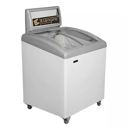 Elanpro Non-Convertible Curved Glass Top Freezer Capacity 169 L and Double Door, EKG 215DLG