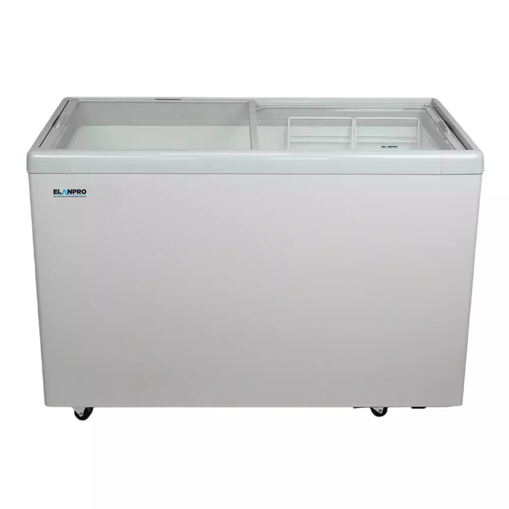 Elanpro Chest Freezer 400 L Capacity Double Door Non Convertible Flat Glass Top, EKG 405A