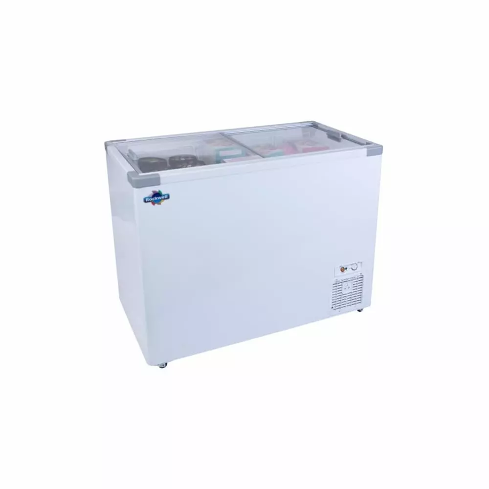 Rockwell 315 L Double Door Non Convertible Flat Glass Top Deep Freezer SFR350GT