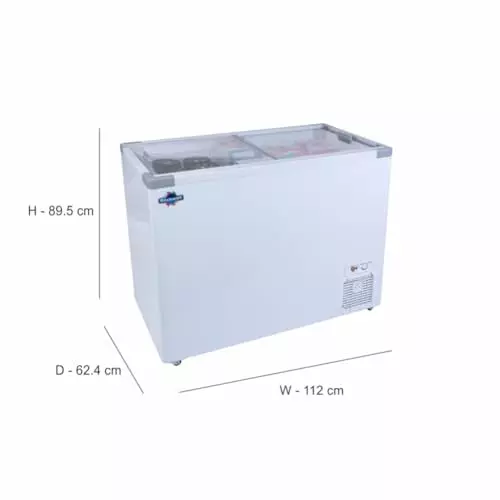 Rockwell 315 L Double Door Non Convertible Flat Glass Top Deep Freezer SFR350GT