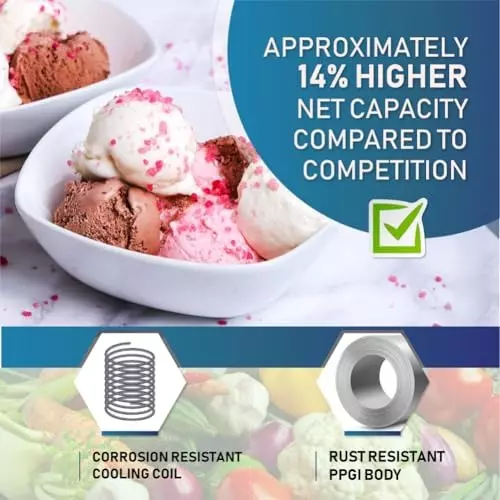 Rockwell 315 L Double Door Non Convertible Flat Glass Top Deep Freezer SFR350GT