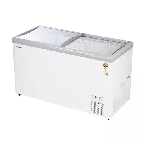 Rockwell 415 L Double Doors Convertible Glass Top Deep Freezer White, SFR450GTS