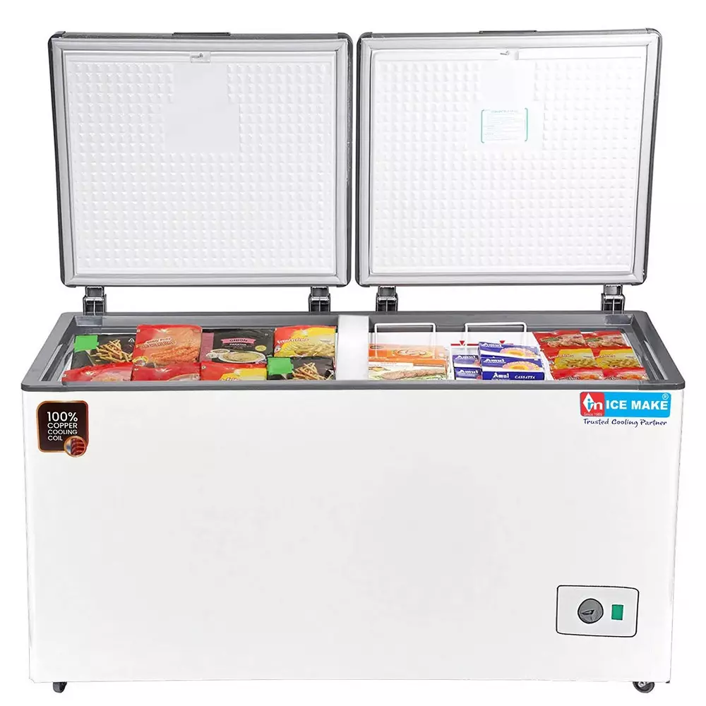 ICE MAKE Hard Top Deep Freezer 505 L Double Door Convertible, IHT550 DD