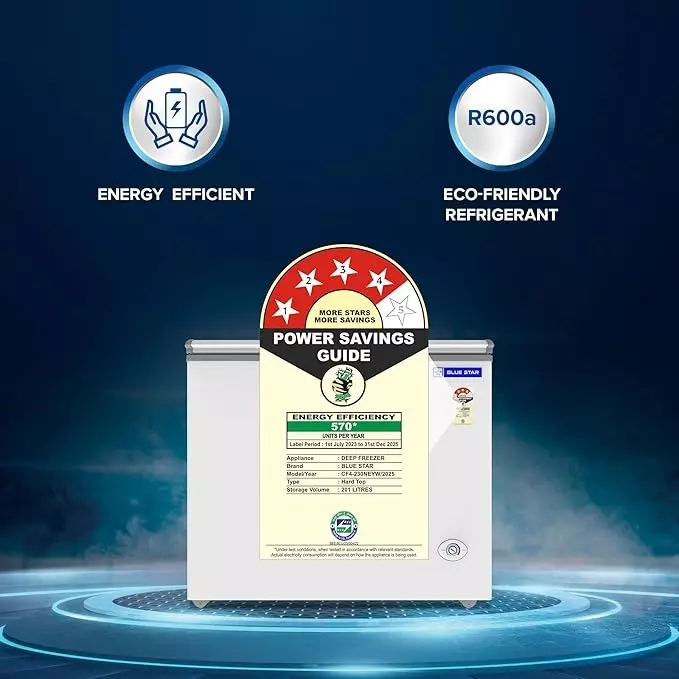Blue Star 200 L Hard Top Deep Freezer Single Door Convertible Technology White Color, CHFSD200DHSW