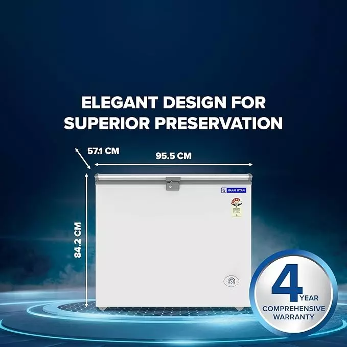 Blue Star 200 L Hard Top Deep Freezer Single Door Convertible Technology White Color, CHFSD200DHSW