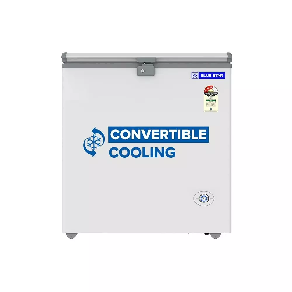 Blue Star Convertible Hard Top Deep Freezer Single Door White 161 L Capacity for Home, Hotel & Shops Use, HT3-N180