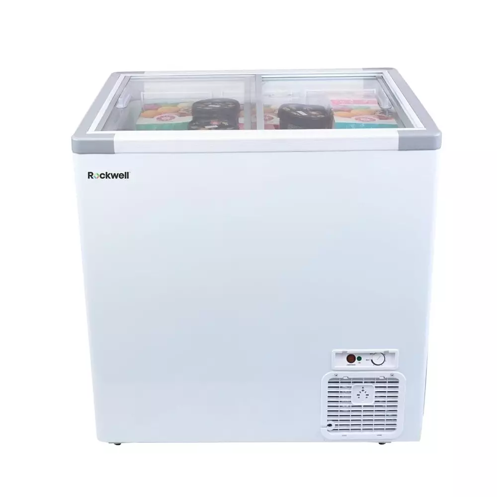 Rockwell 205 L Double Door Non Convertible Flat Glass Top Deep Freezer SFR250GT