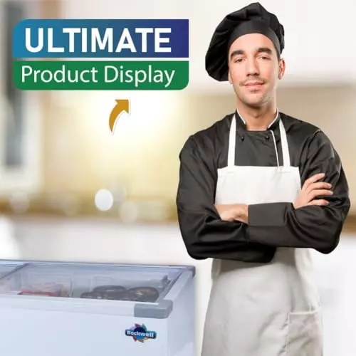 Rockwell 205 L Double Door Non Convertible Flat Glass Top Deep Freezer SFR250GT