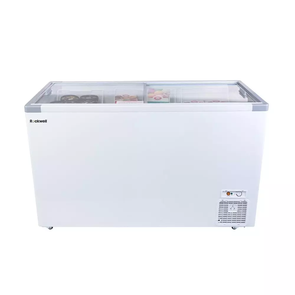 Rockwell 495 L Double Door Non Convertible Flat Glass Top Deep Freezer SFR550GT