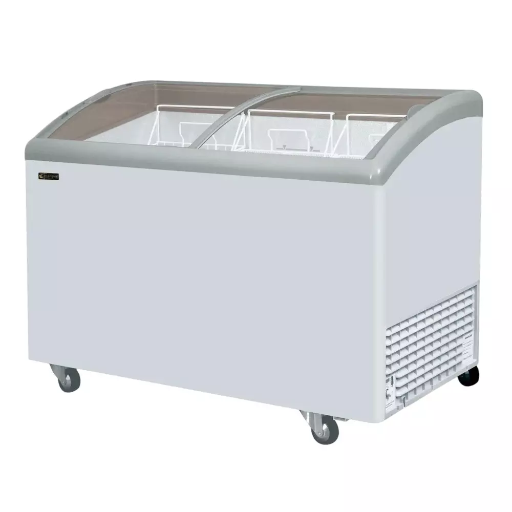 Elanpro Non-Convertible Curved Glass Top Freezer Capacity 330 L and Double Door, EKG 410DLG