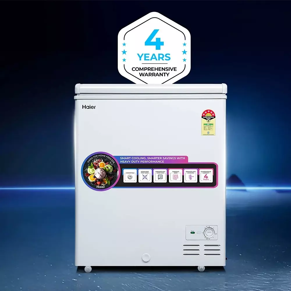 Haier Hard Top Chest Freezer/Cooler 145 L Capacity Single Door Convertible, HFC-145SM5
