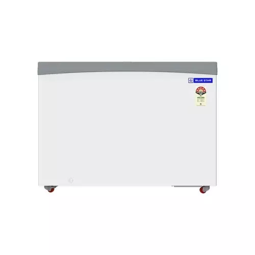 Blue Star Glass Top Deep Freezer with Castor Wheel Double (Slide) Door White 530 L Capacity for Home, Hotel & Shops Use, GT4-N600