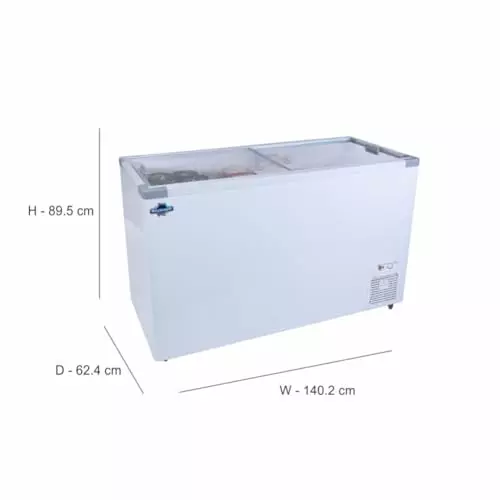 Rockwell 415 L Double Door Non Convertible Flat Glass Top Deep Freezer SFR450GT