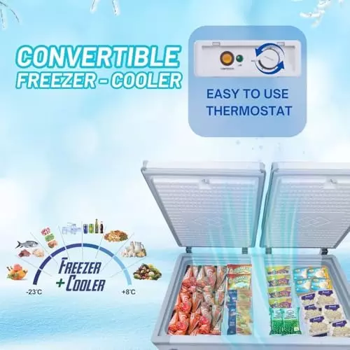 ROCKWELL 295 L Double Door Convertible Hard Top freezer, SFR350DDU
