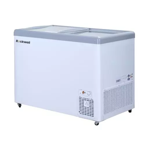 Rockwell 315 L Double Doors Convertible Glass Top Deep Freezer White, SFR350GTS