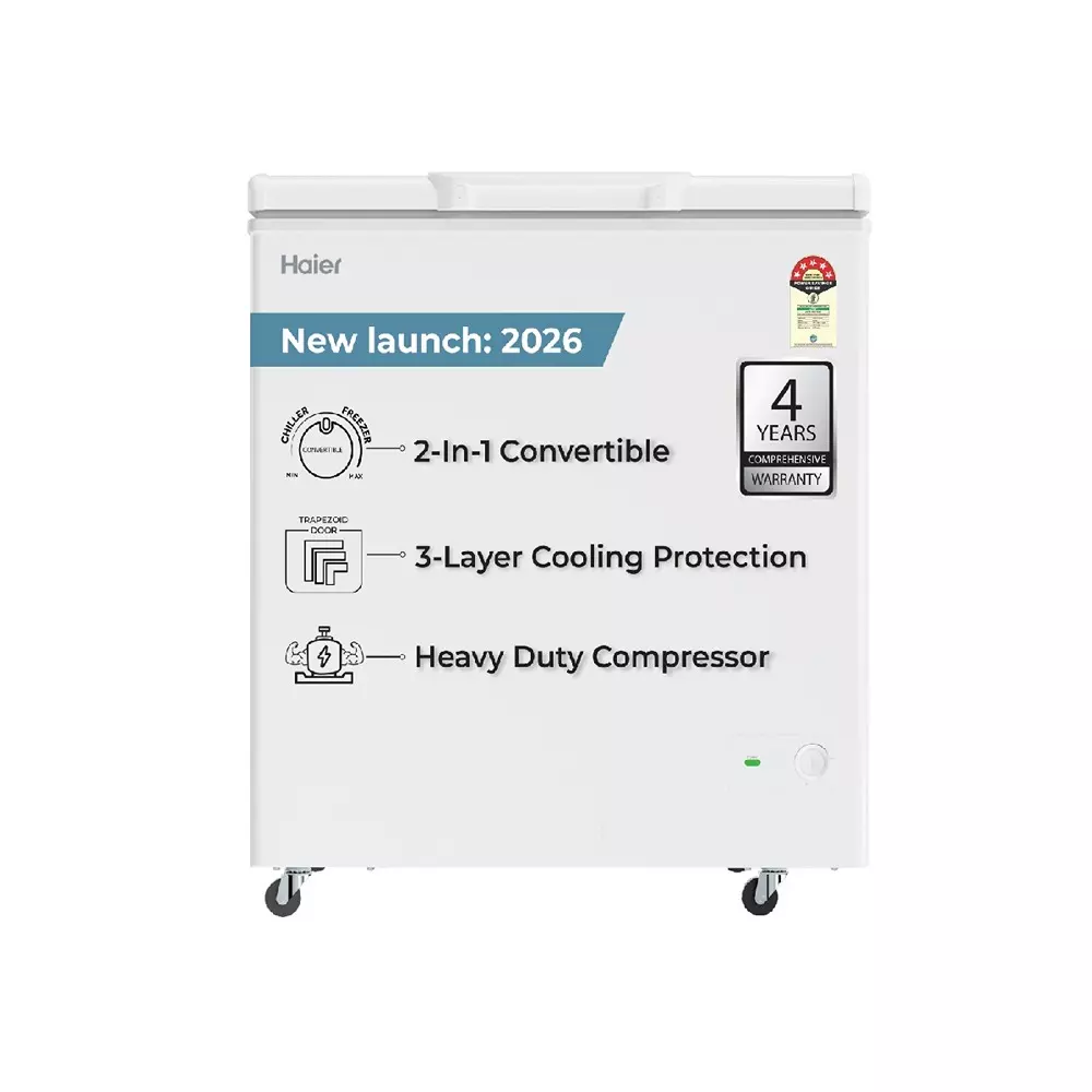 Haier Pristine Series 300 L Single Door Direct Cooling Convertible Deep Freezer White, HFC-300SPW5