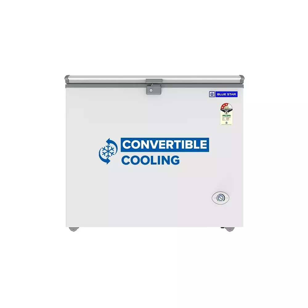 Blue Star Convertible Hard Top Deep Freezer Single Door White 215 L Capacity for Home, Hotel & Shops Use, HT3-N230