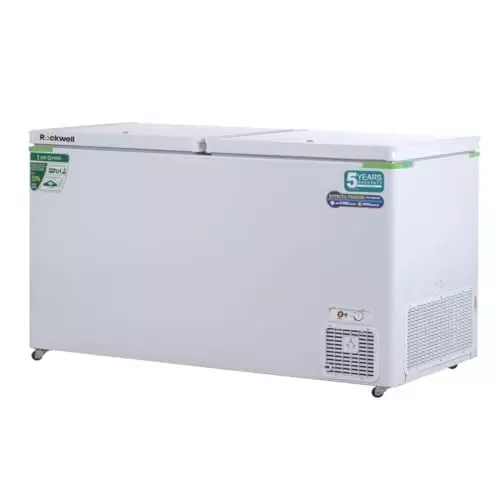 Rockwell 465 L Double Doors Convertible EUTECTIC Hard Top Deep Freezer White and Green, GFR550ET
