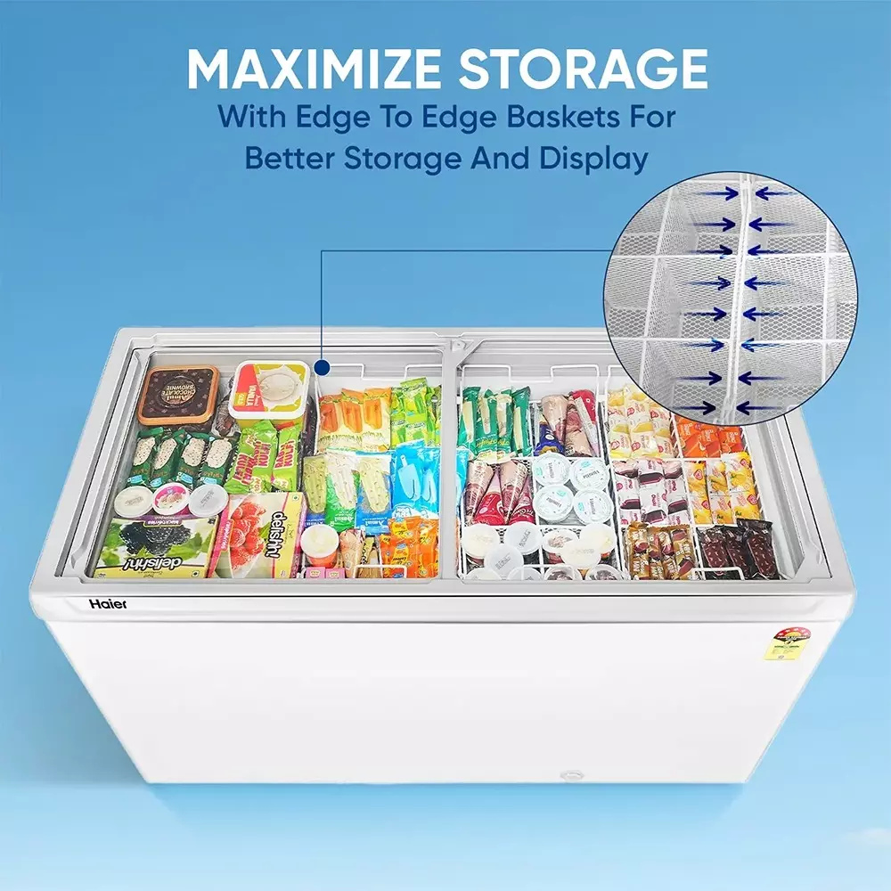 Haier Glass Top Chest Freezer 575 L Capacity Double Door Convertible, HFC-575GM5