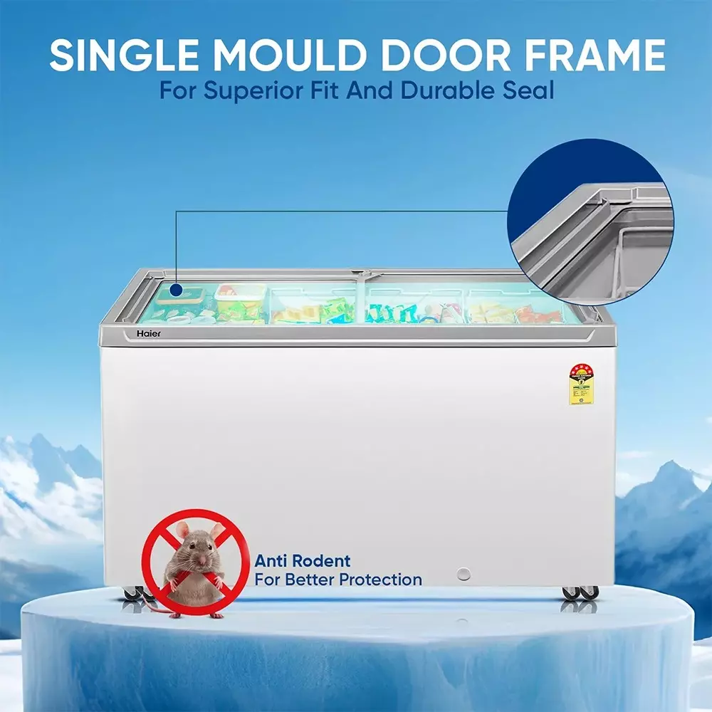 Haier Glass Top Chest Freezer 575 L Capacity Double Door Convertible, HFC-575GM5