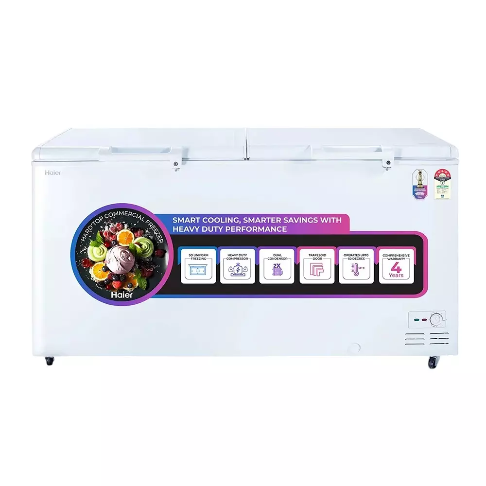 Haier Glass Top Chest Freezer 575 L Capacity Double Door Convertible, HFC-575GM5