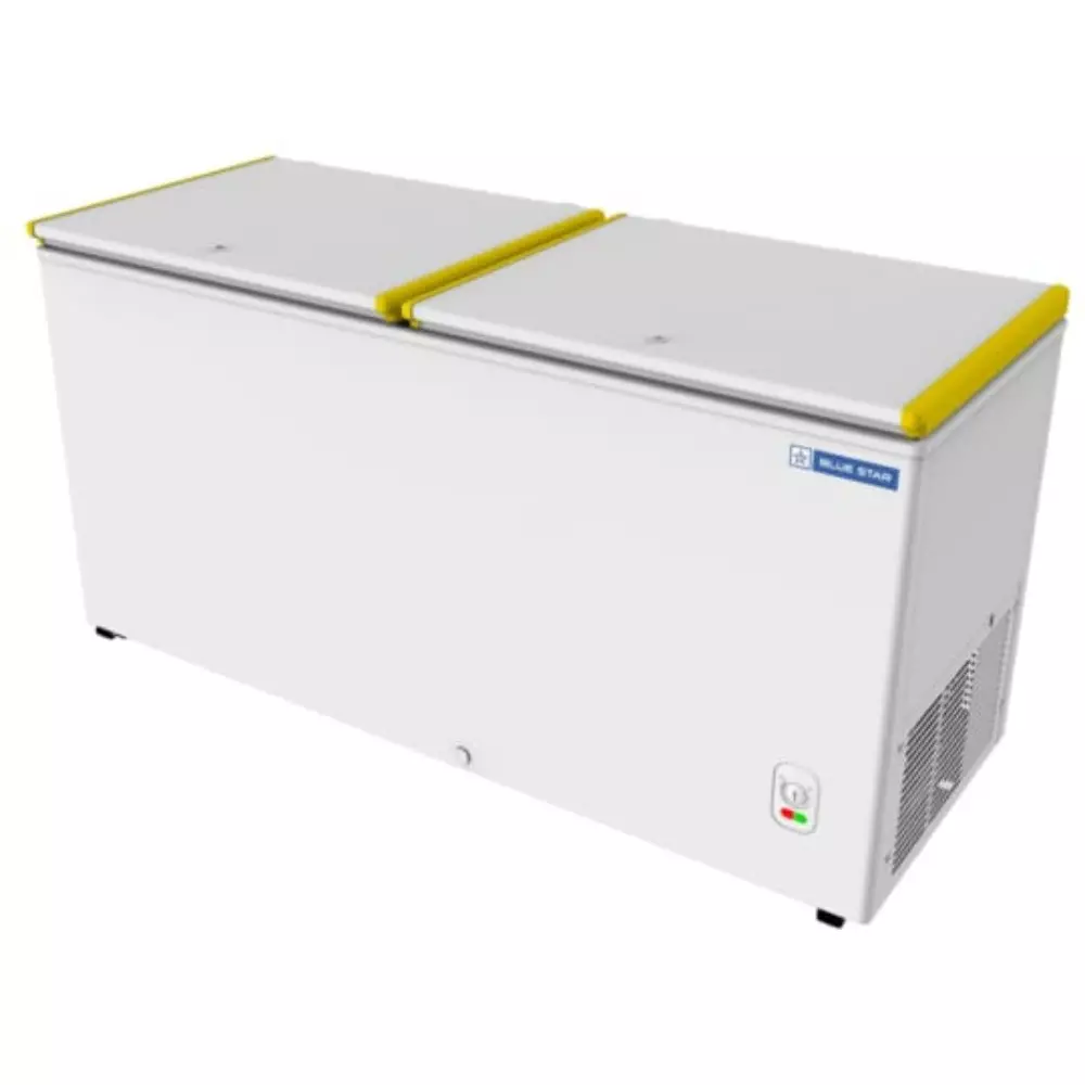 Blue Star 400 L Hard Top Deep Freezer Bottle Cooler Double Door Non Convertible Technology White Color, CHBK400MP