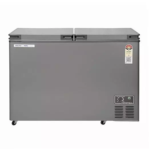 Voltas 360 L Hard Top Deep Freezer Convertible Double Door, Grey, CVF360DA5-W-PL