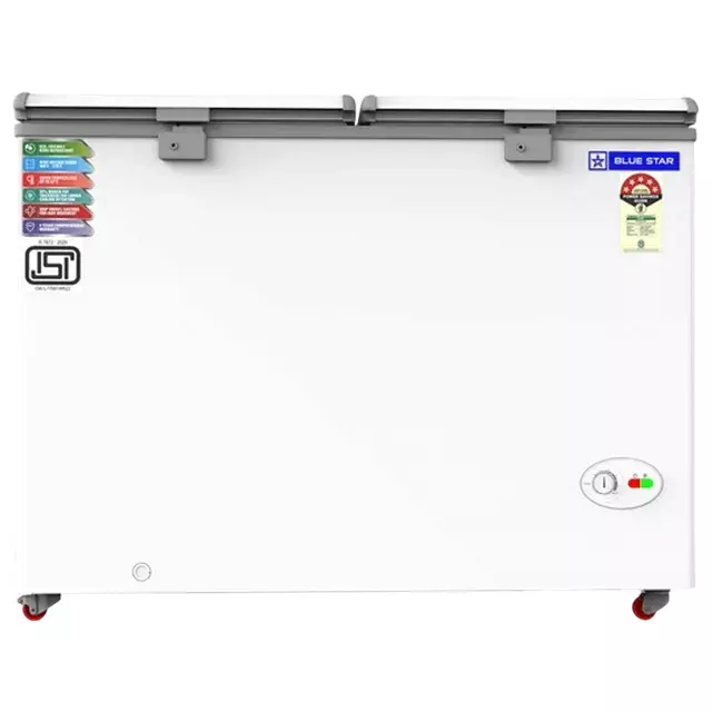 Blue Star 400 L Hard Top Deep Freezer Double Door Convertible Technology White Color with Stabilizer Free Operation, CF5460NEYW
