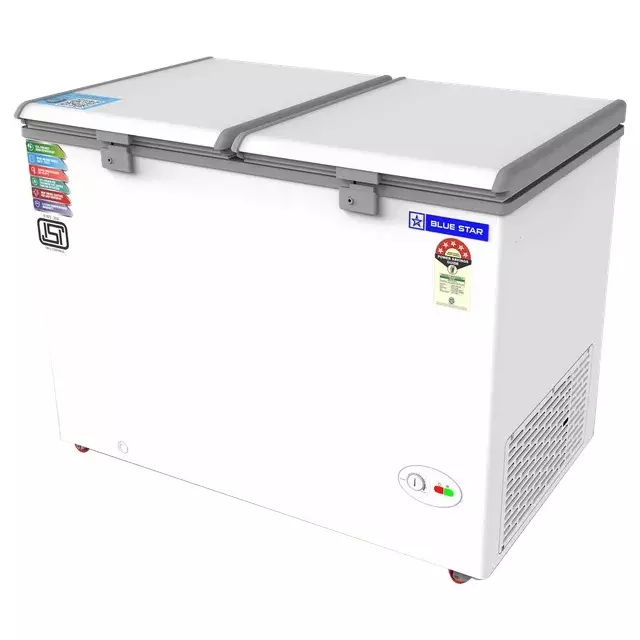 Blue Star 400 L Hard Top Deep Freezer Double Door Convertible Technology White Color with Stabilizer Free Operation, CF5460NEYW